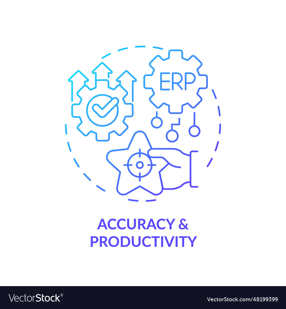 2d accuracy and productivity line icon concept Vector Image