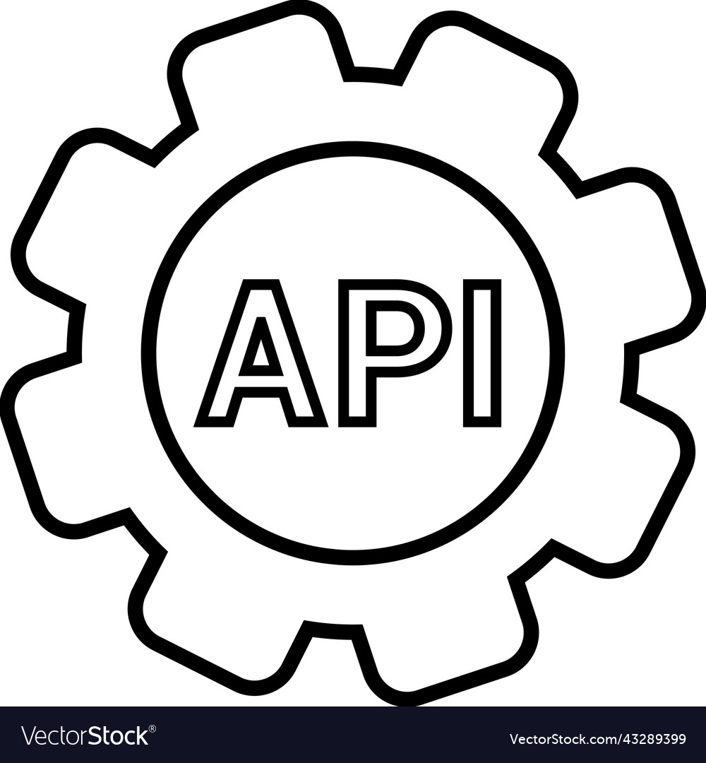 Api application interface outline icon line art