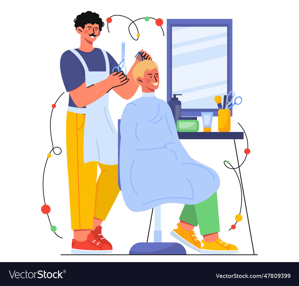 Barber With Client Concept Royalty Free Vector Image