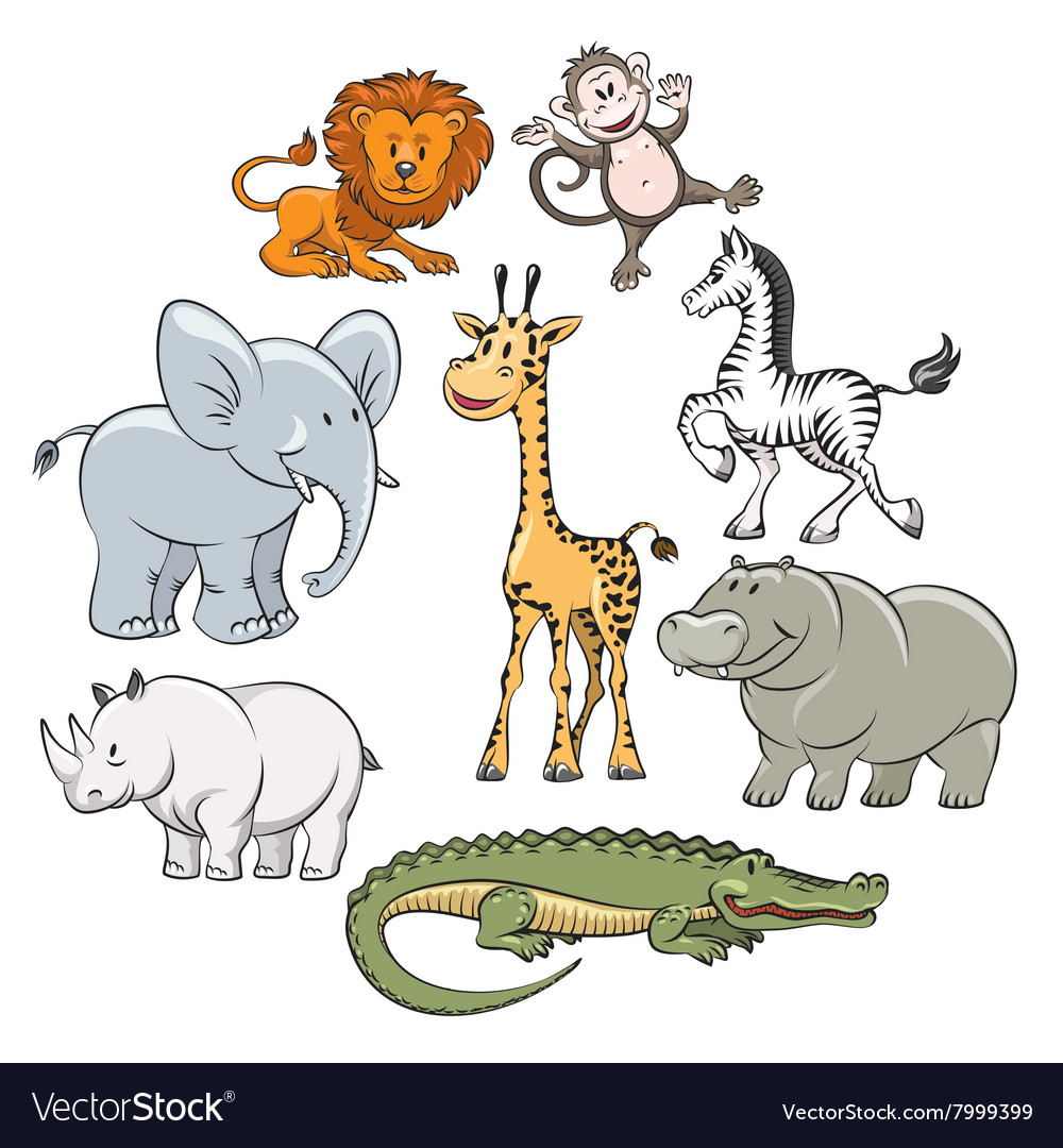 Cartoon Safari And Jungle Animals Royalty Free Vector Image