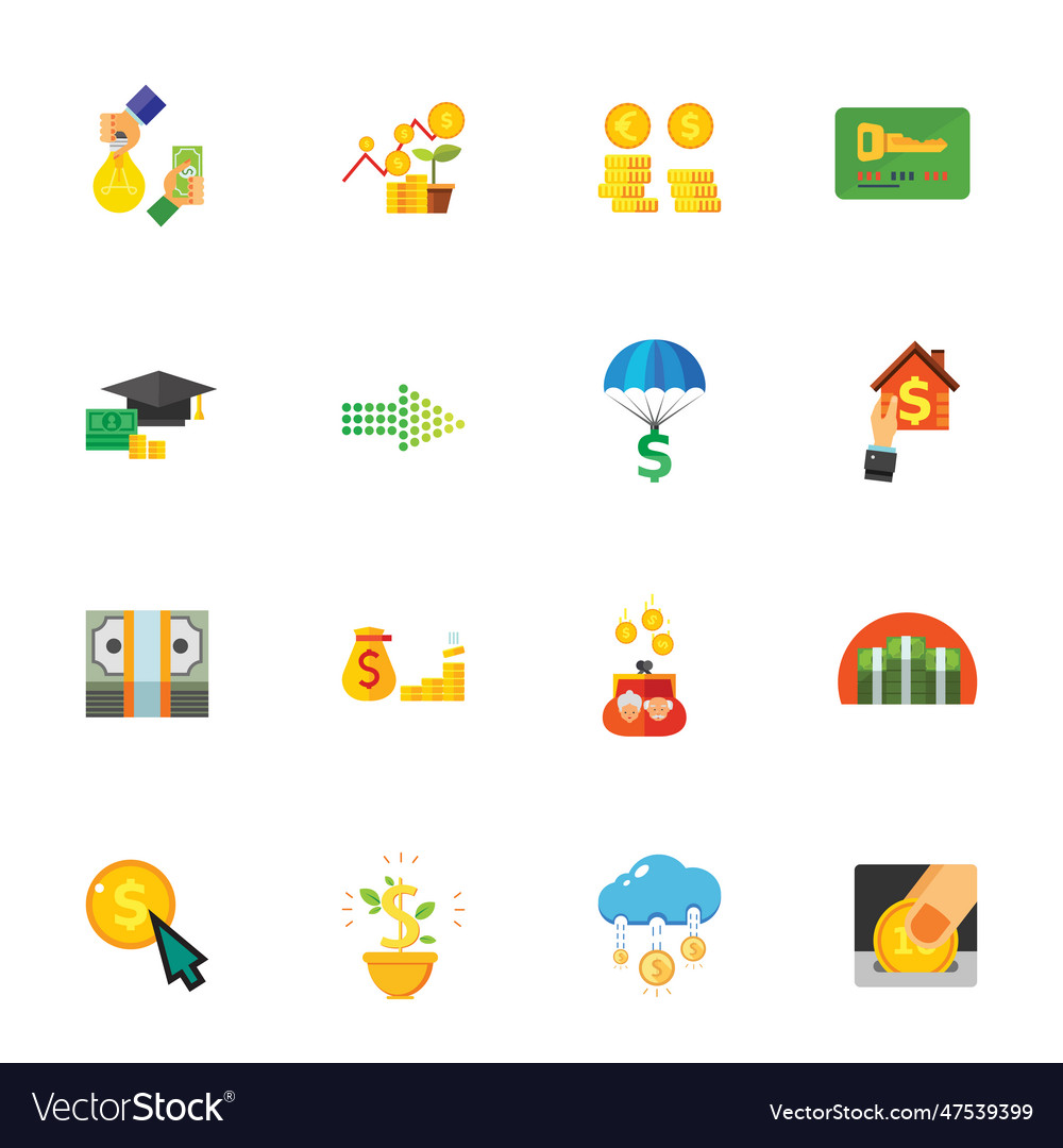 Cash icon set