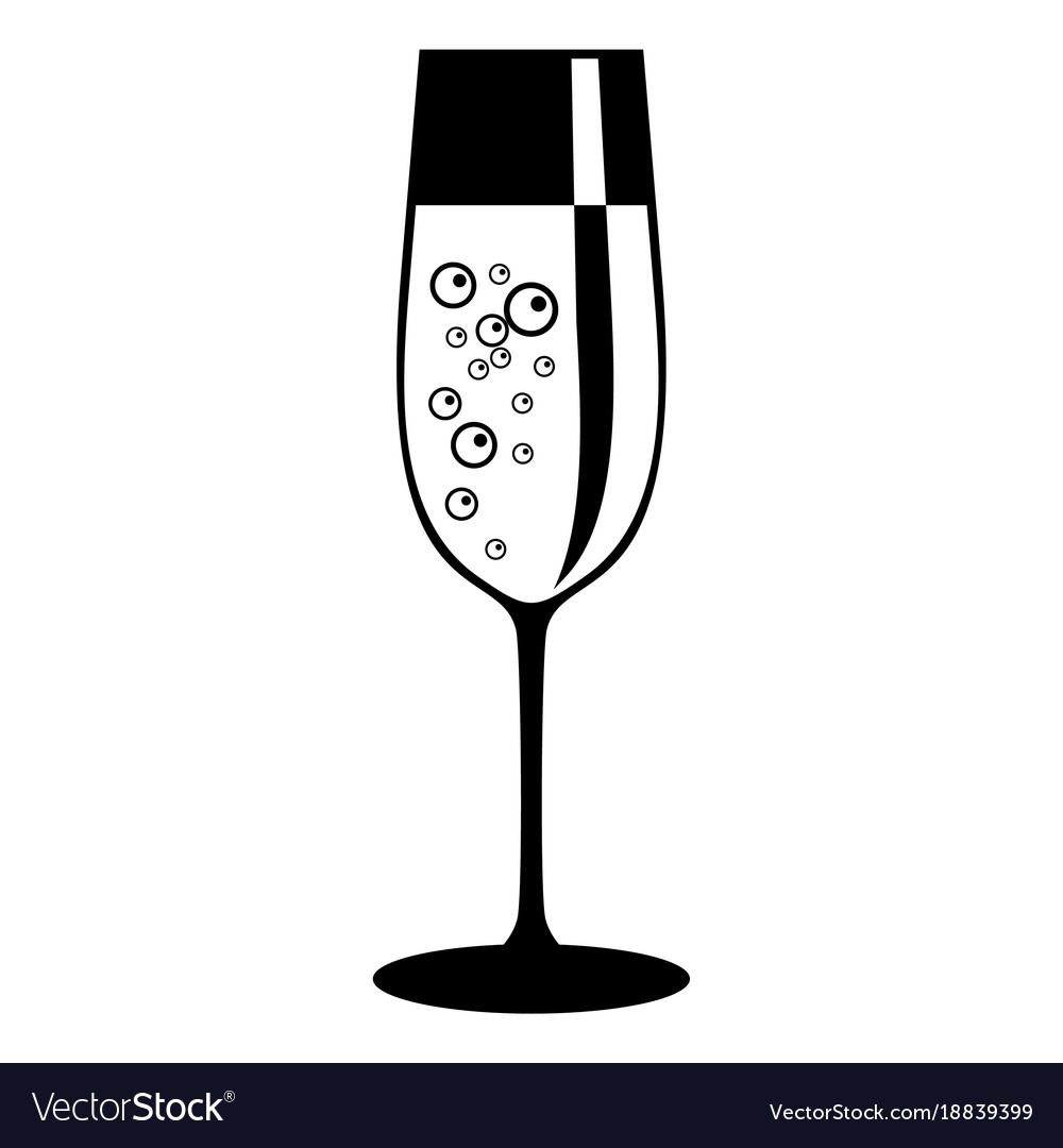 Champagne glass icon black