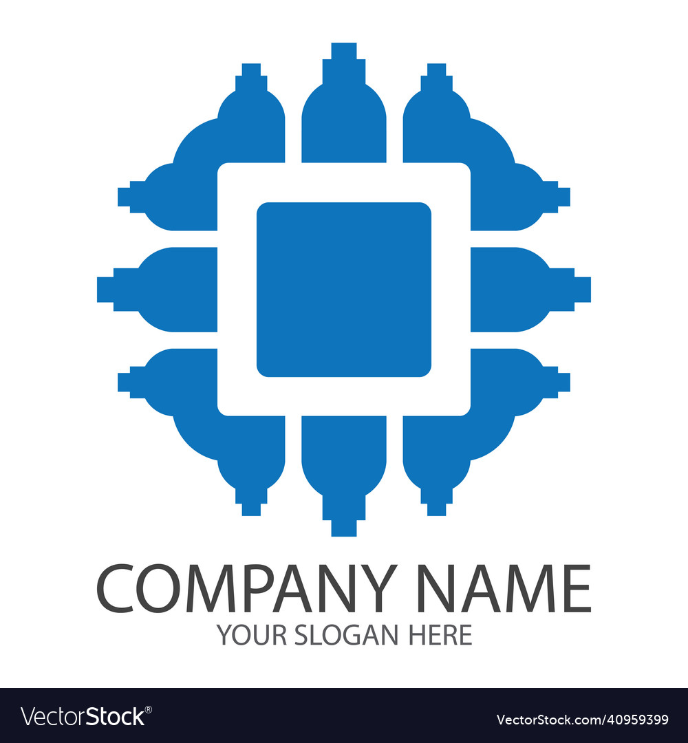 Cpu simple icon symbol template