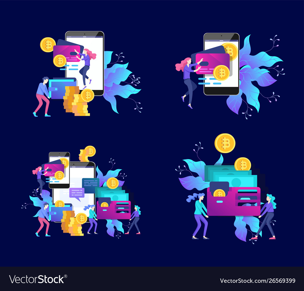Cryptocurrency and blockchain composition Vector Image Cryptocurrency and blockchain composition
