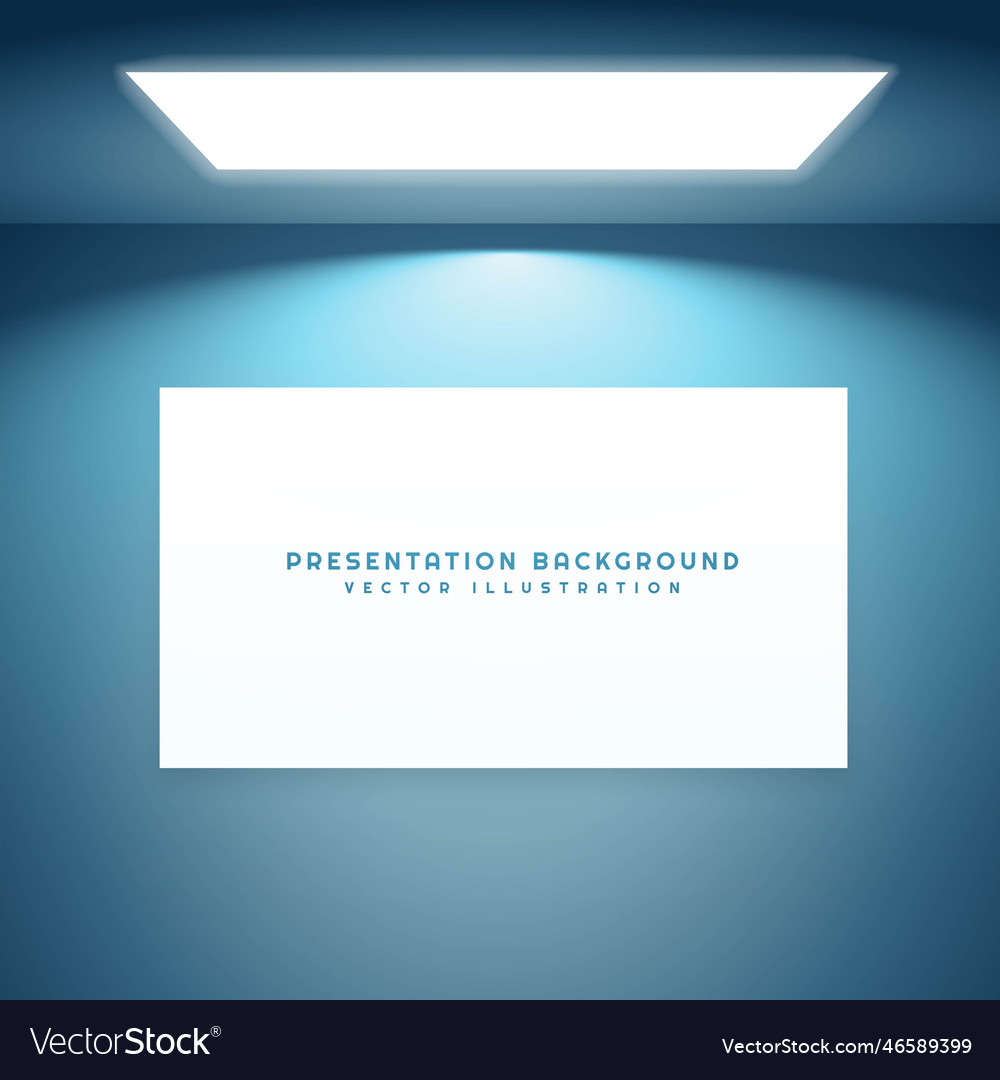 Empty display frame with spot light