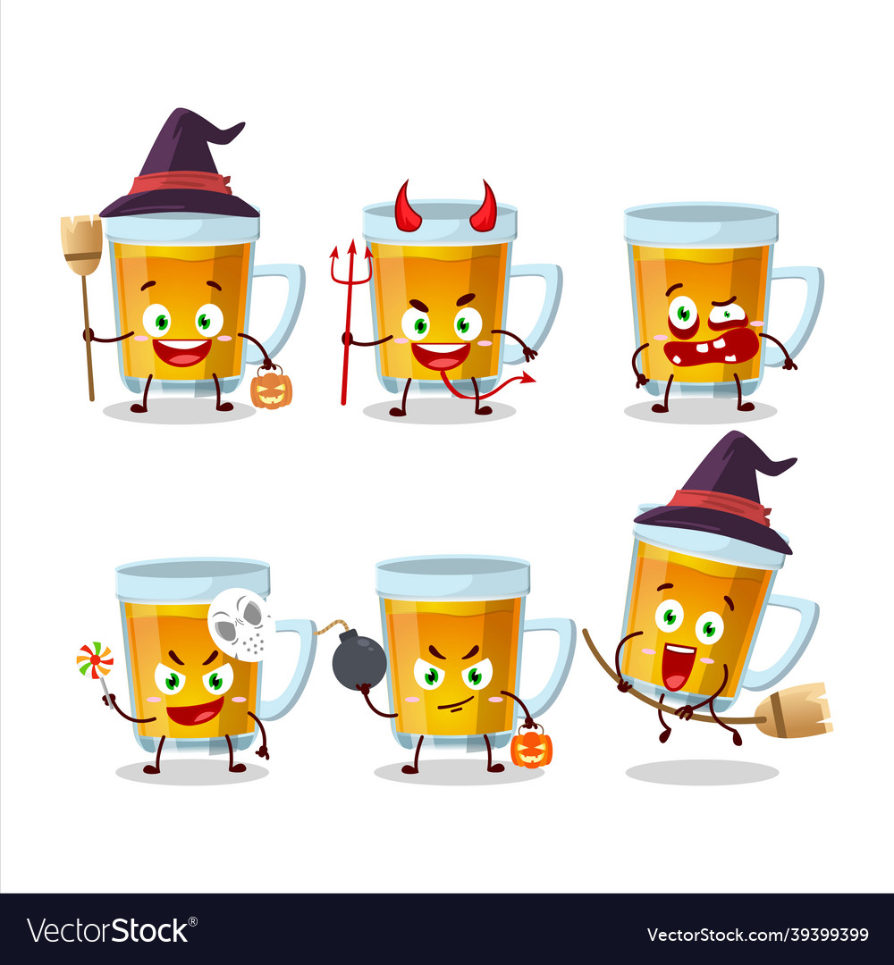 Halloween expression emoticons with cartoon