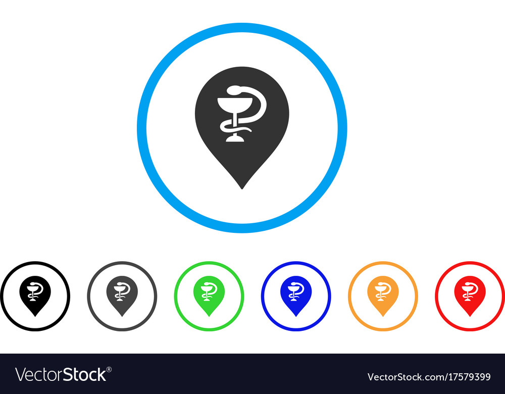 Healthcare snake marker rounded icon