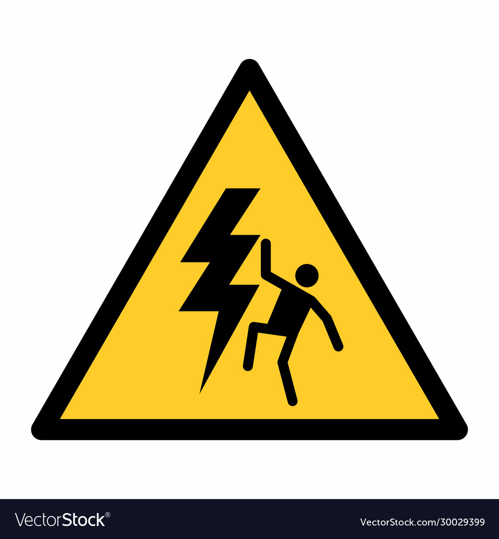 High Voltage Overhead Sign Royalty Free Vector Image