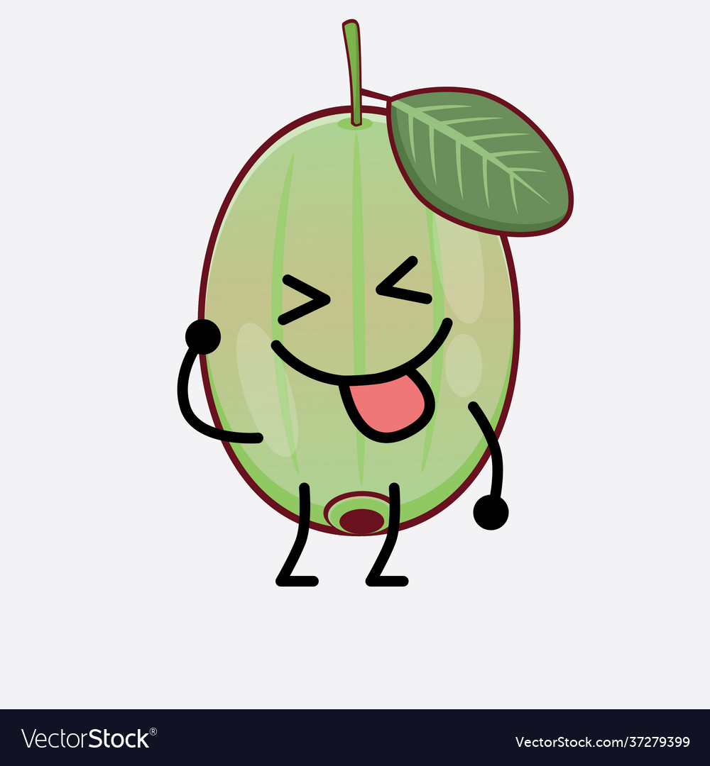 Ogeechee lime cute character with simple face vector image Ogeechee lime cute character with simple face