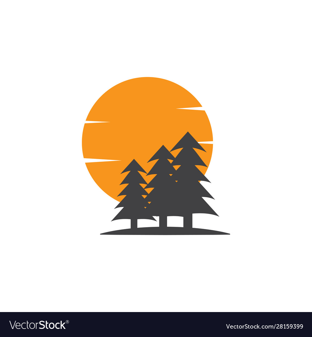 Pine tree icon design template isolated