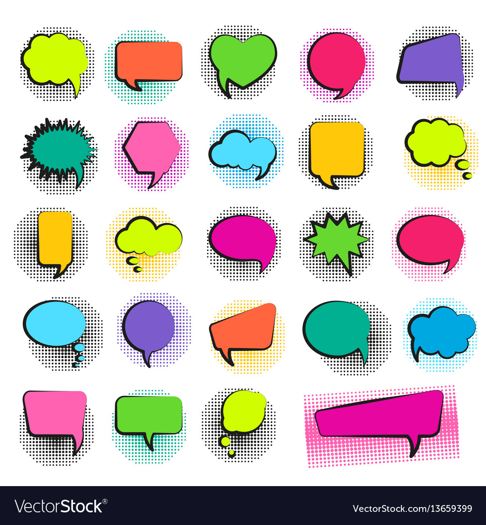 Pop Art Bubble Speech Set