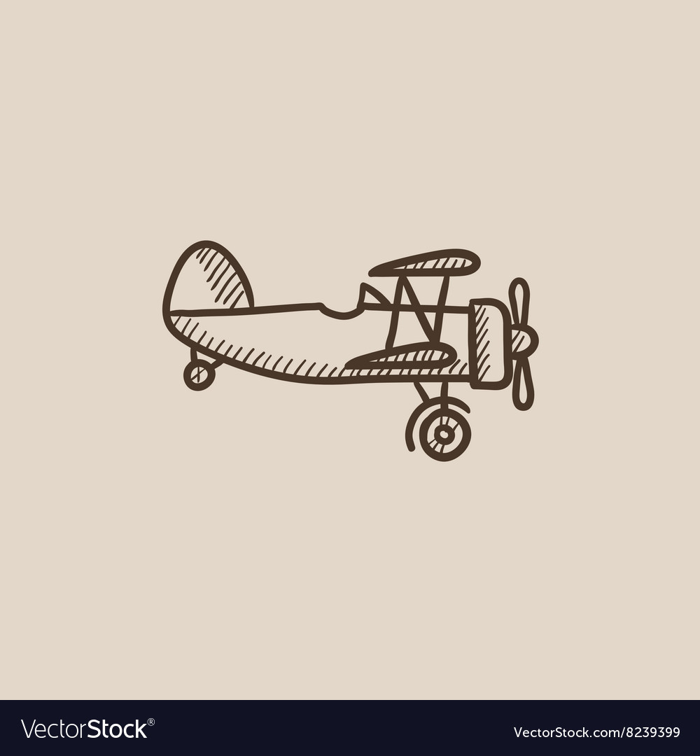 Propeller plane sketch icon