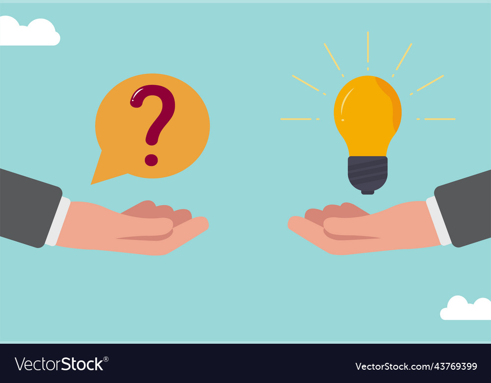 Question and answer businessman hand