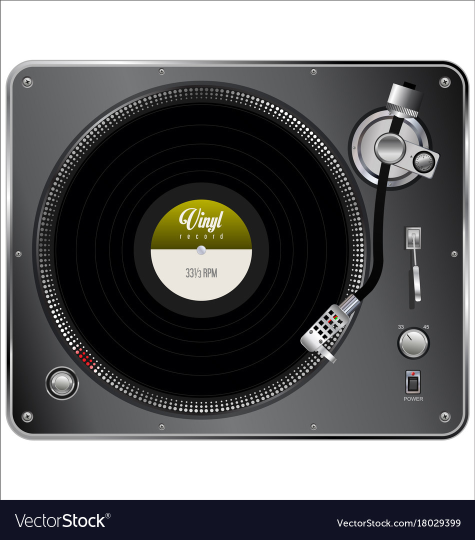 Retro vintage vinyl player Royalty Free Vector Image