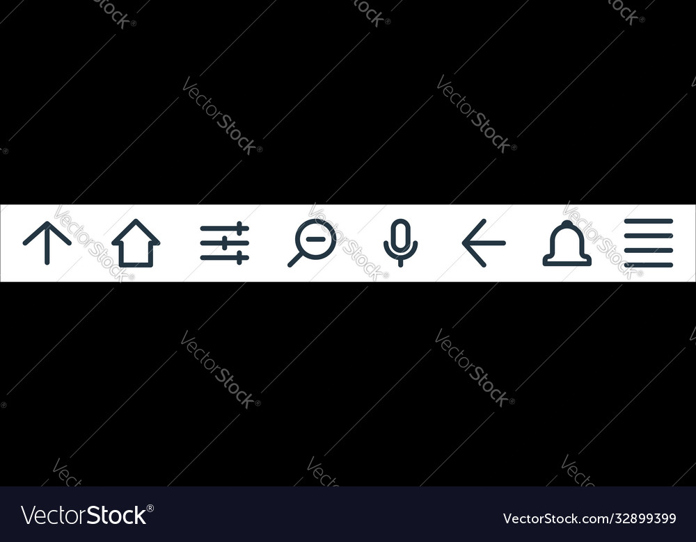 User interface line icons linear set quality vector image User interface line icons linear set quality