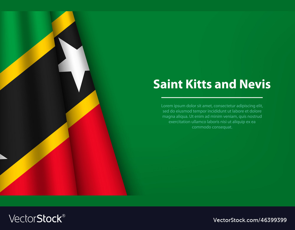 Wave flag of saint kitts and nevis with copyspace Vector Image