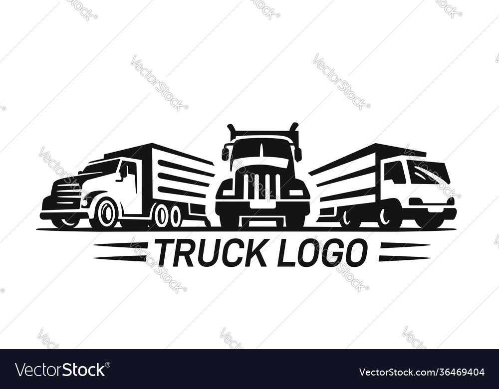Big truck logo template for you design in black vector image Big truck logo template for you design in black