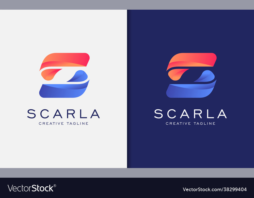 Creative initial letter s with gradient shape