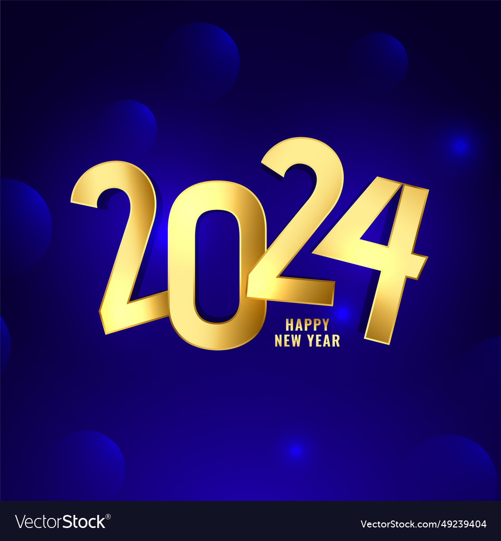 Happy new year 2024 shiny background design Vector Image