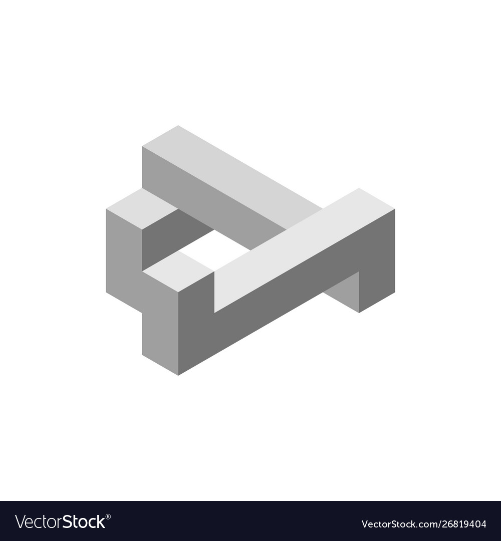 Impossible object isolated on white 3d