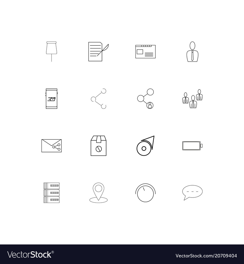 Internet of things simple linear icons set