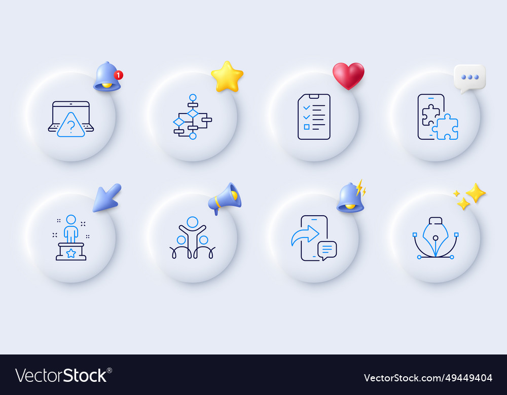 Interview inclusion and phone message line icons vector image Interview inclusion and phone message line icons