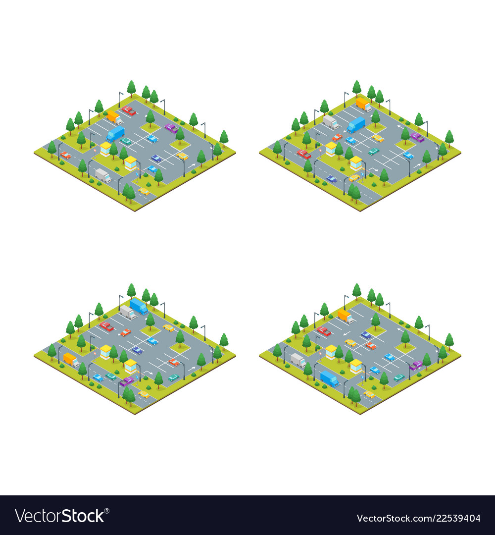 Isometric Parking Zone Set