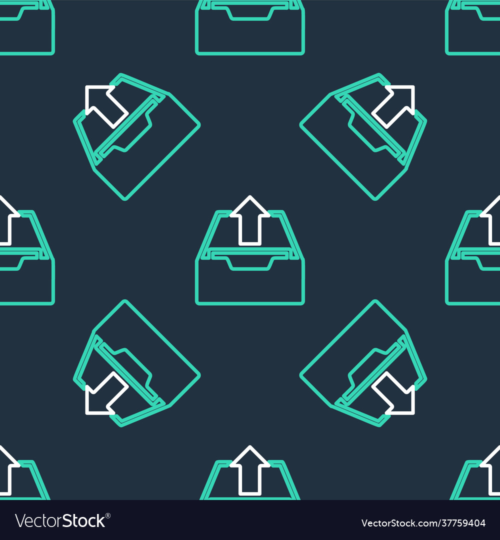 Line upload inbox icon isolated seamless pattern vector image Line upload inbox icon isolated seamless pattern