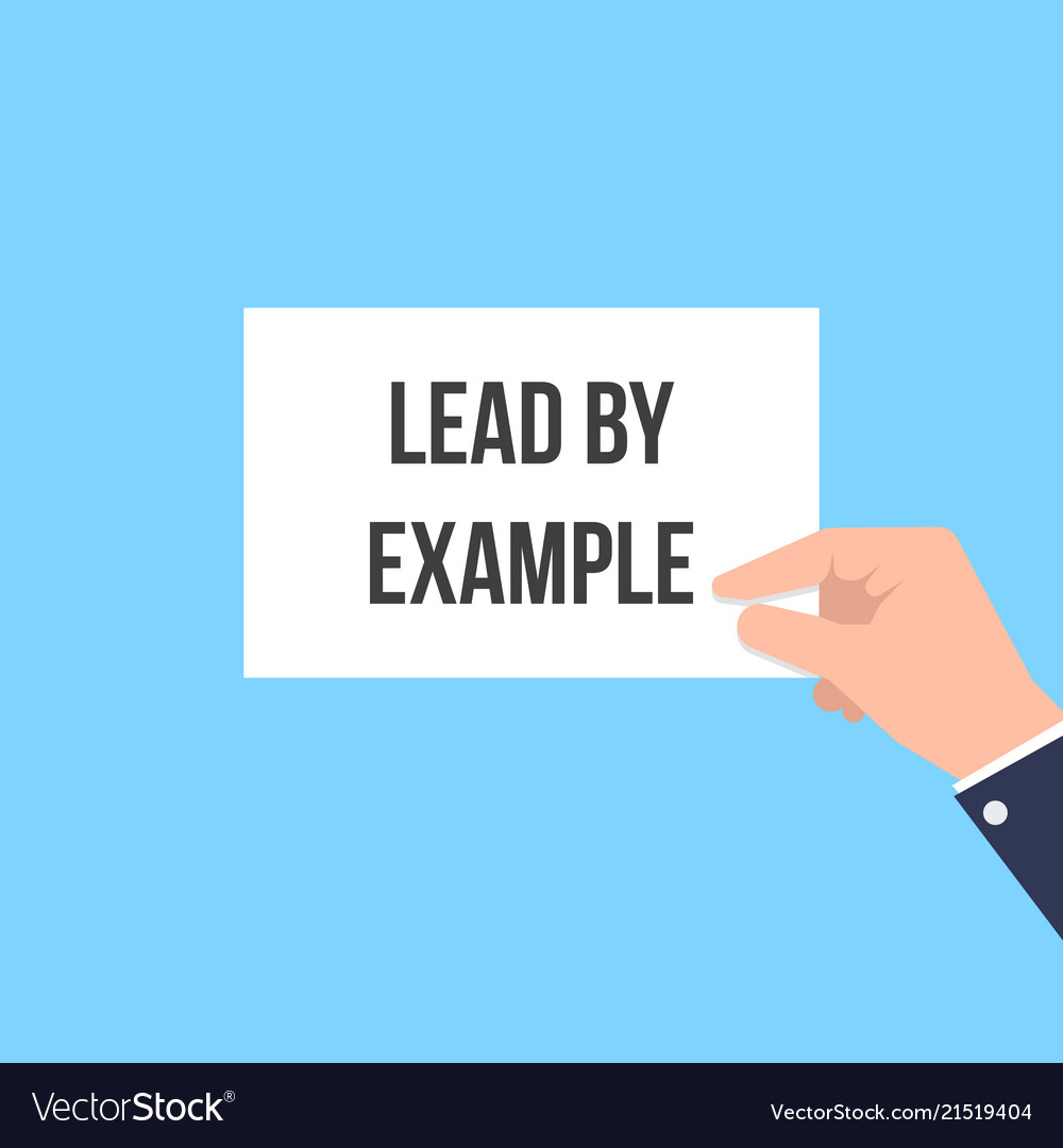 Man showing paper lead by example