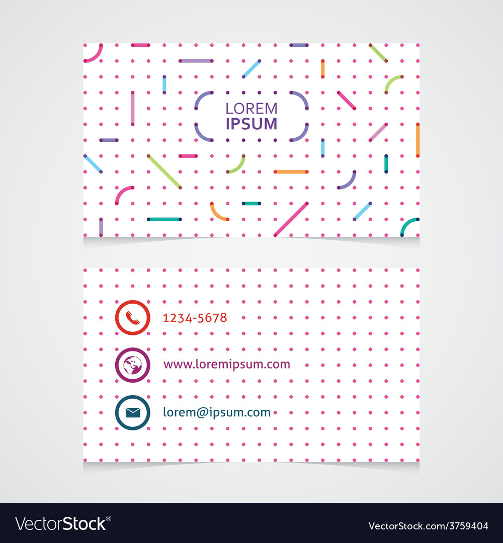 Modern business card with an abstract pattern