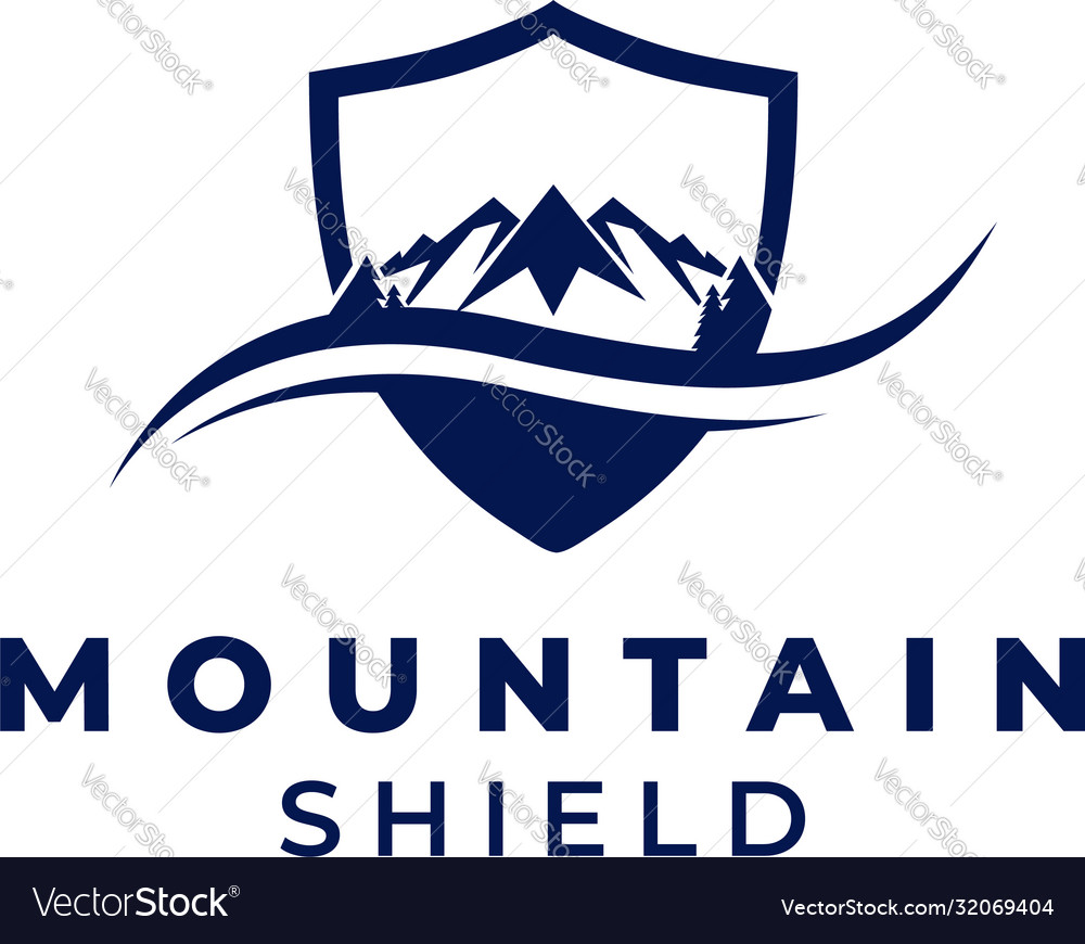 Mountain shield logo design