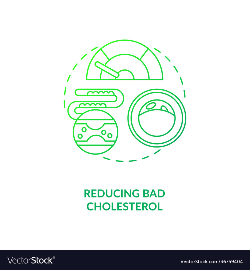 Reducing bad cholesterol dark green concept icon Vector Image