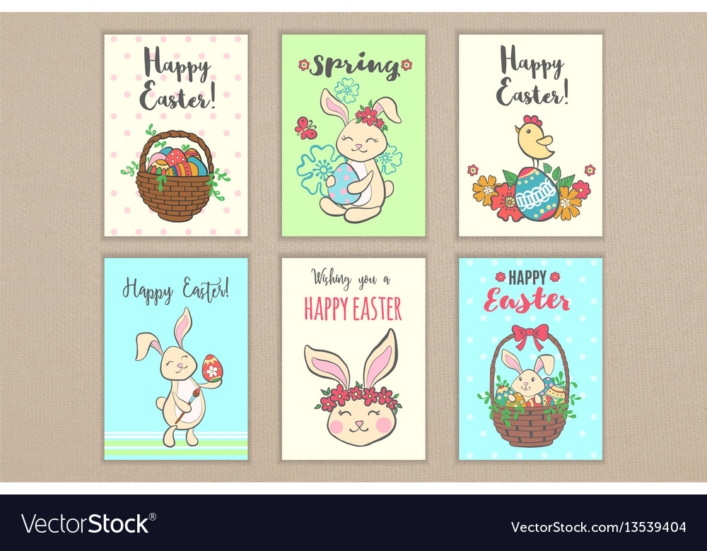 Set of easter greeting cards