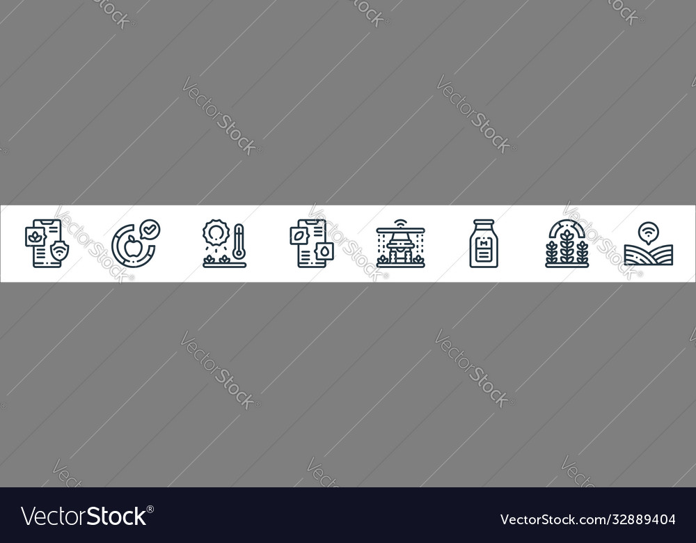 Smart farm line icons linear set quality Vector Image Smart farm line icons linear set quality
