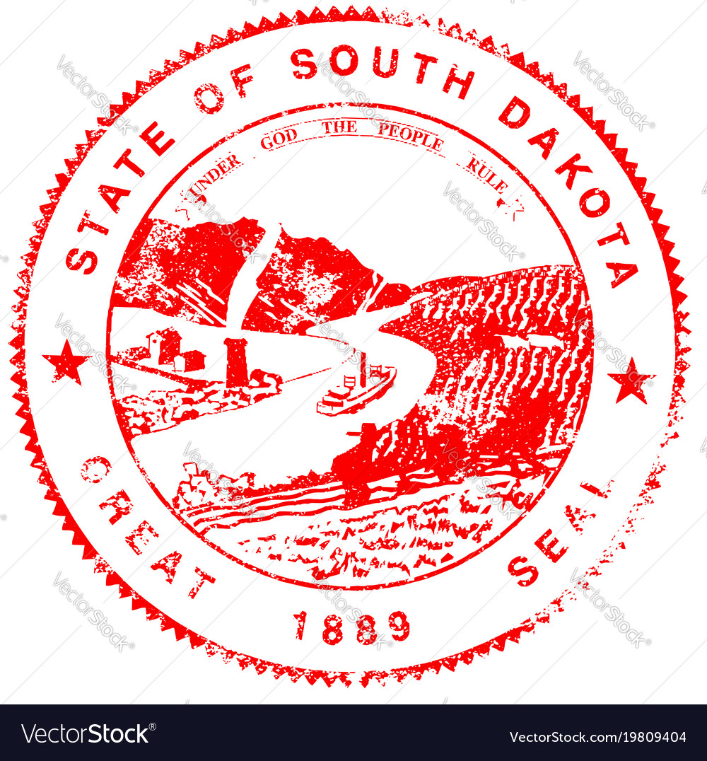 South dakota seal rubber stamp