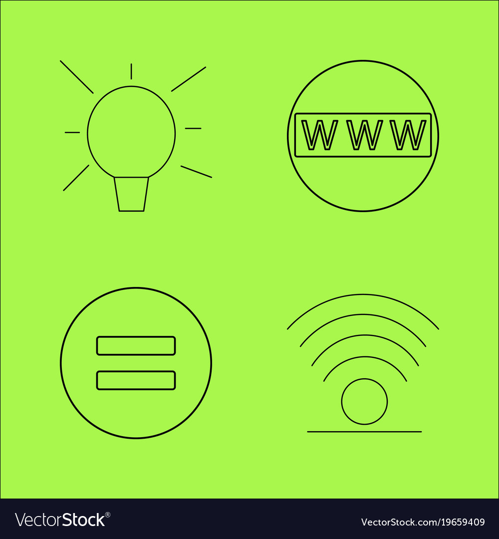 Basic content simple linear outline icon set