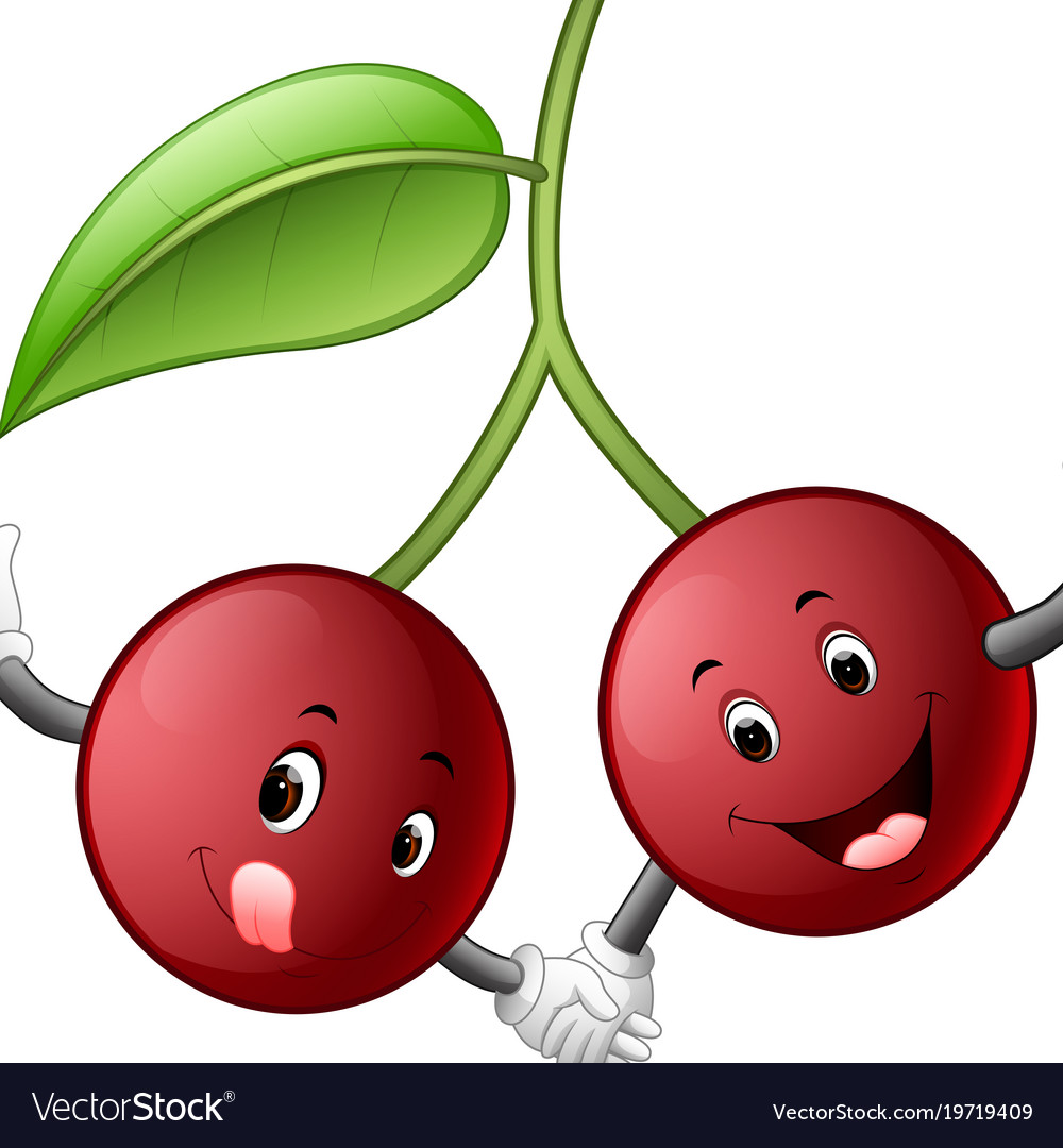 Cute cherry with face