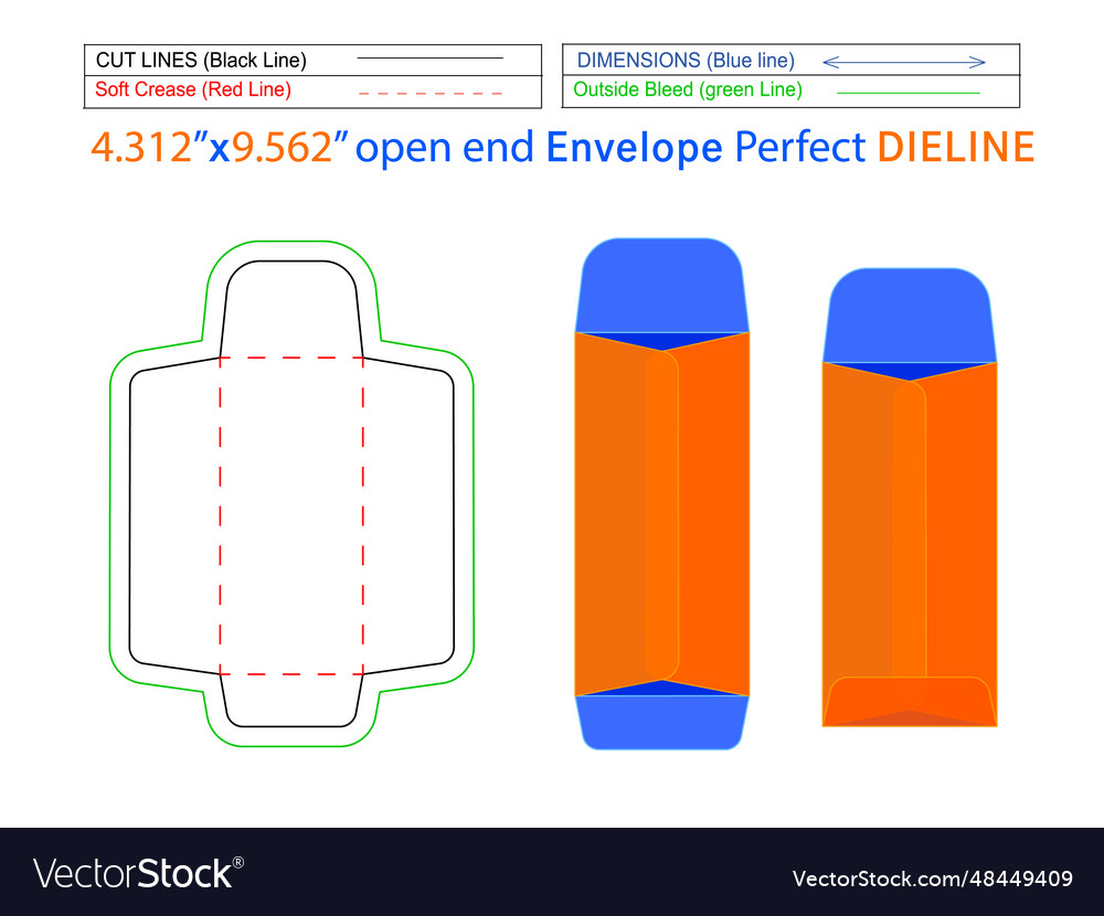 Editable easily resizable packaging open end Vector Image Editable easily resizable packaging open end