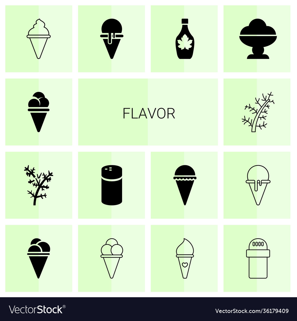 Flavor icons Royalty Free Vector Image - VectorStock