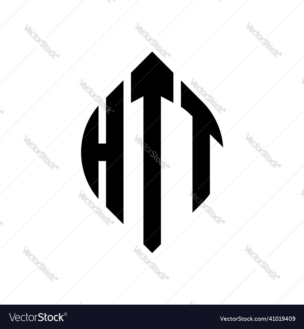 Htt circle letter logo design vector image Htt circle letter logo design