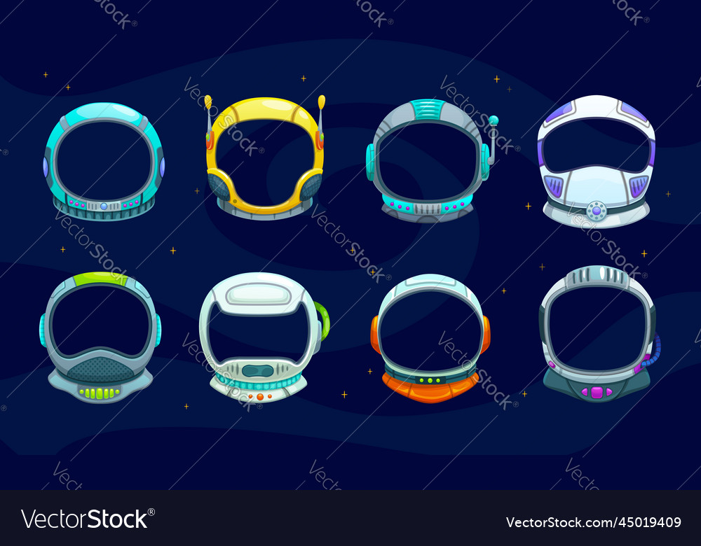 Kids space astronaut space helmets photo booth Vector Image