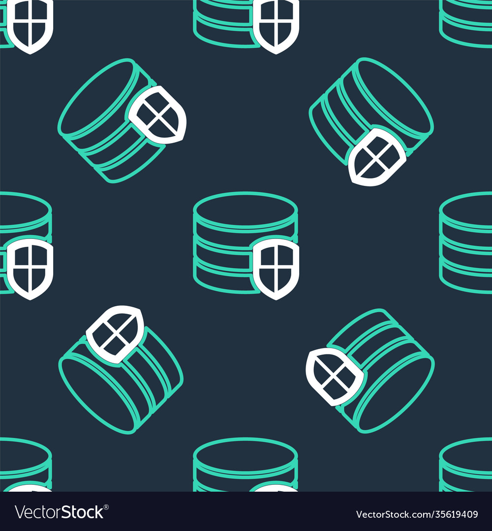 Line database protection icon isolated seamless vector image Line database protection icon isolated seamless