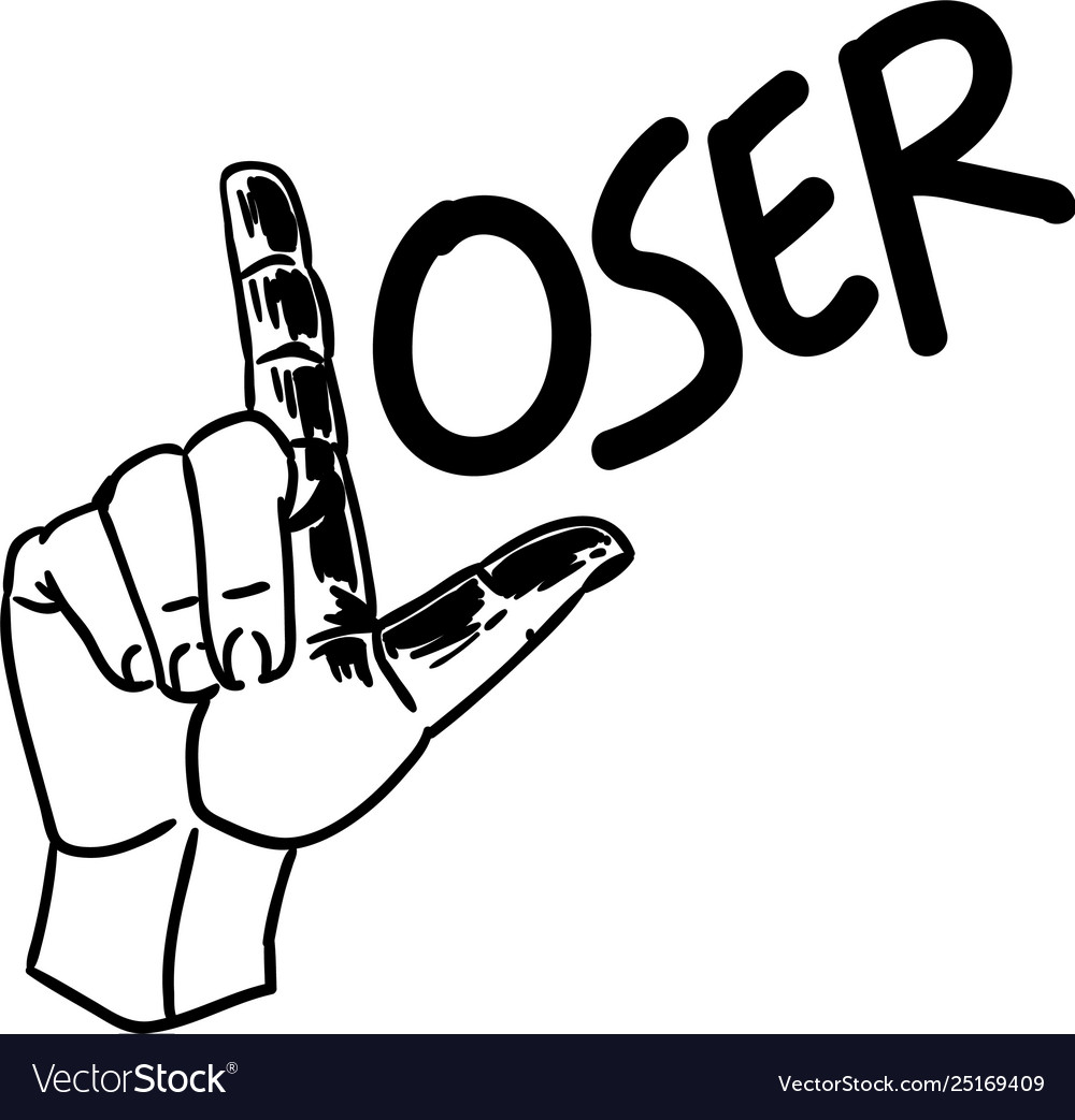 My Life As A Loser Loser hand sign Royalty Free Vector Image - VectorStock