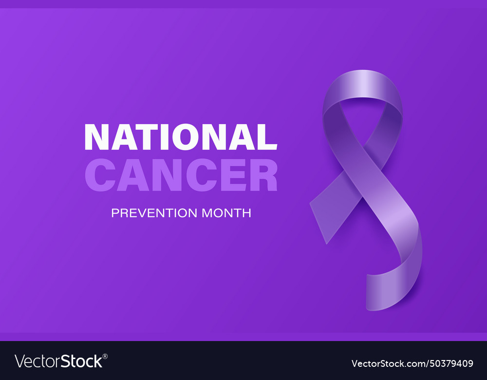 National cancer prevention month february banner Vector Image