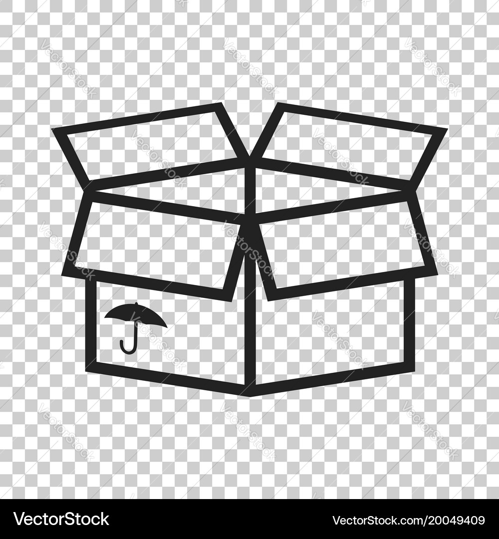 Open box icon shipping pack flat on isolated Vector Image