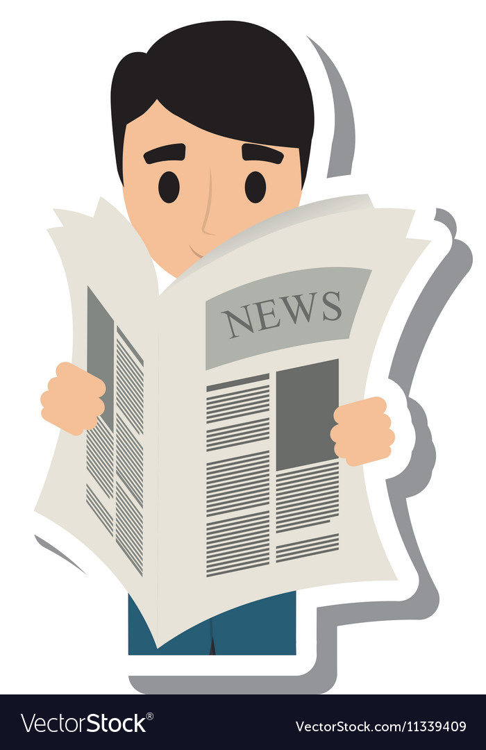 Person reading the newspaper Royalty Free Vector Image