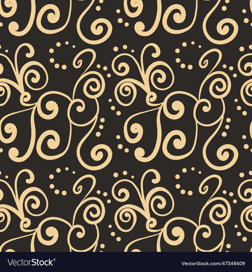 Seamless vintage pattern with curls wallpaper Vector Image