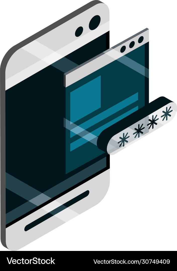 Smartphone website password device gadget Vector Image