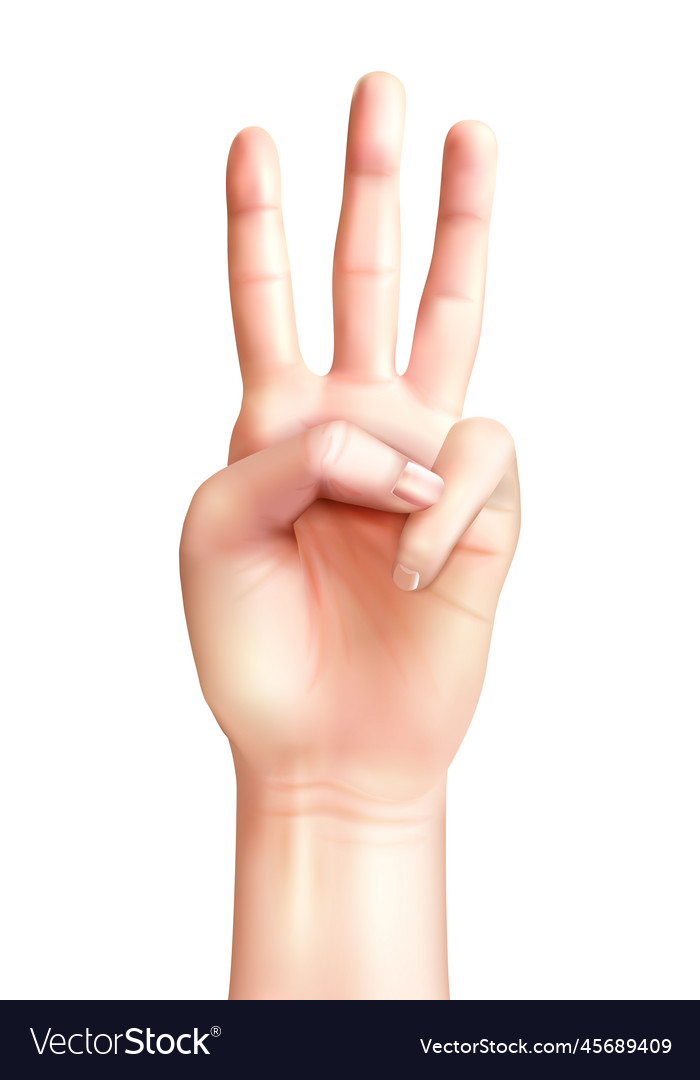 Three fingers count composition vector image Three fingers count composition