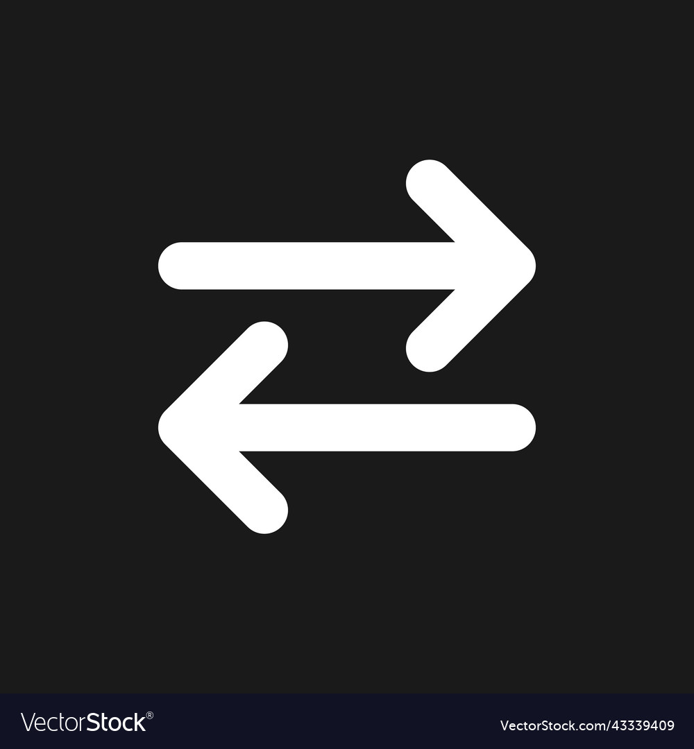 Two arrows dark mode glyph ui icon